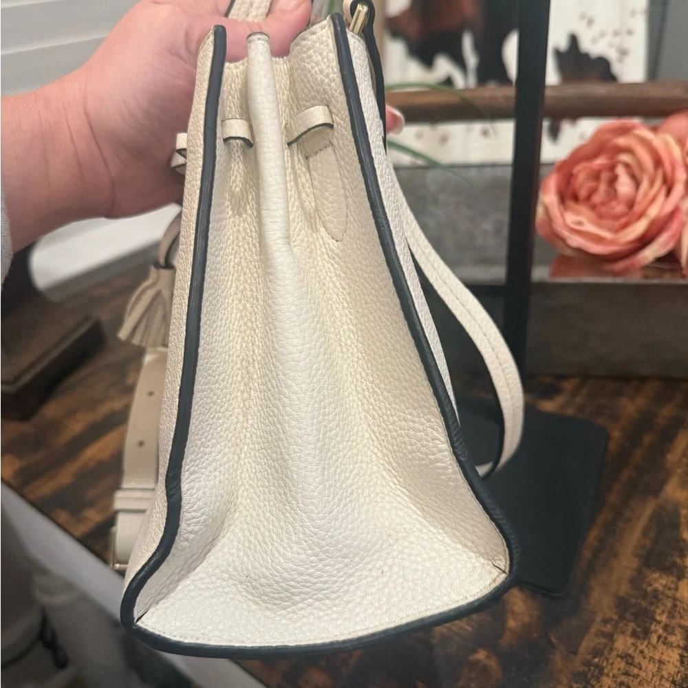 Kate Spade Cream Satchel with Tassels